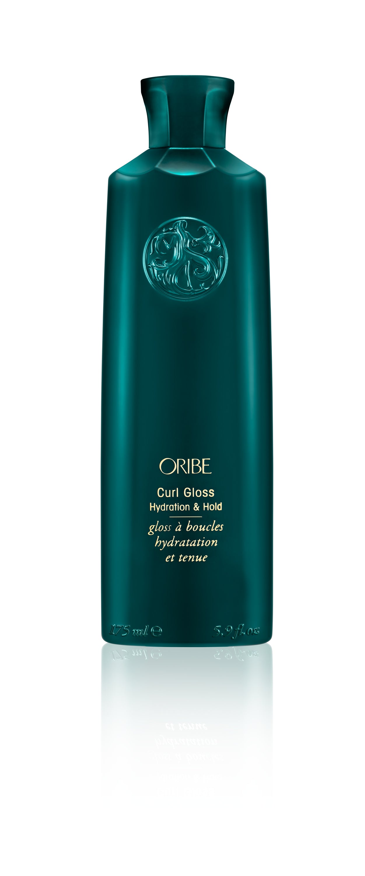 A bottle of Oribe Curl Gloss Hydration & Hold styling product for hair.