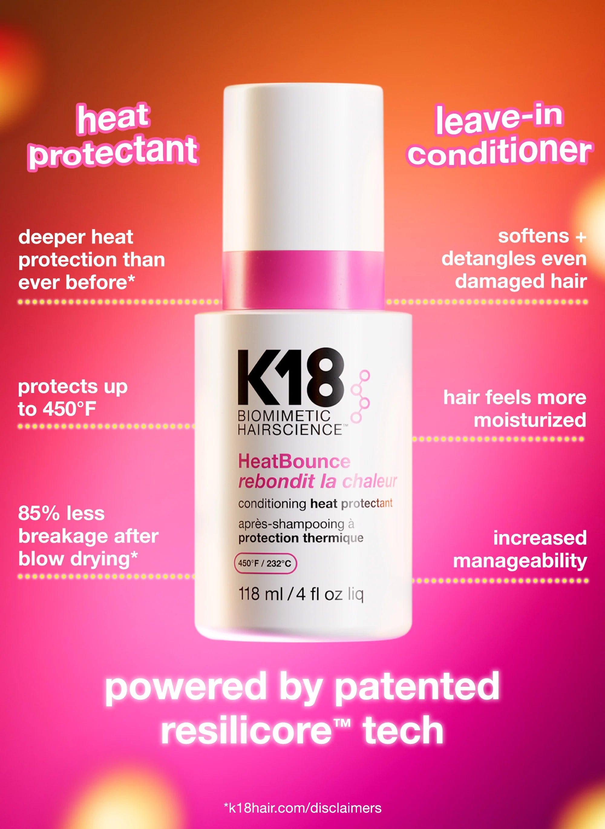 K-18 HeatBounce Conditioning Heat Protectant Spray